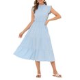 thumbnail image 2 of INSPIRE CHIC Vestidos Midi para Mujeres con Cuello Alto y Mangas Rizadas XS Azul, 2 of 6