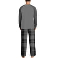 thumbnail image 7 of Mens Pajamas Sets 2 Pack Long Sleeve Crewneck Shirts and Straight Leg Pants Loungewear Outfits Casual Plaid Printed Breathable Sleepwear Pajamas Set, 7 of 7