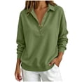 thumbnail image 3 of Aboser Womens Henley Neck Sweatshirt Dressy Casual Long Sleeve Pullover Tops Button Down Collared Shirts Comfy Solid Color Sweatshirts, 3 of 7