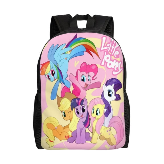 Cartoon My Cute Lit-tle Po-n-y Backpacks Large Capacity Shoulders Daypack Unisex Casual Rucksack Student Outdoor Travel Bookbag