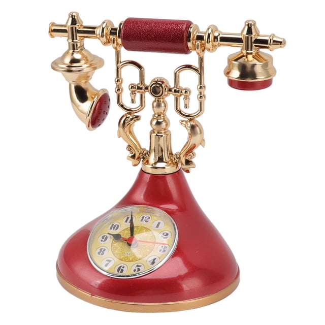 Reloj despertador telefónico vintage Jadeshay decoración de reloj de escritorio con teléfono retro
