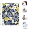 thumbnail image 4 of Navy Daisy Flower Pattern Blanket,Comfortable Soft Flannel Throw Blanket,All Season,Warm Lightweight Blankets for Sofa Bed Couch Living Room Chair,30"x40", 4 of 4