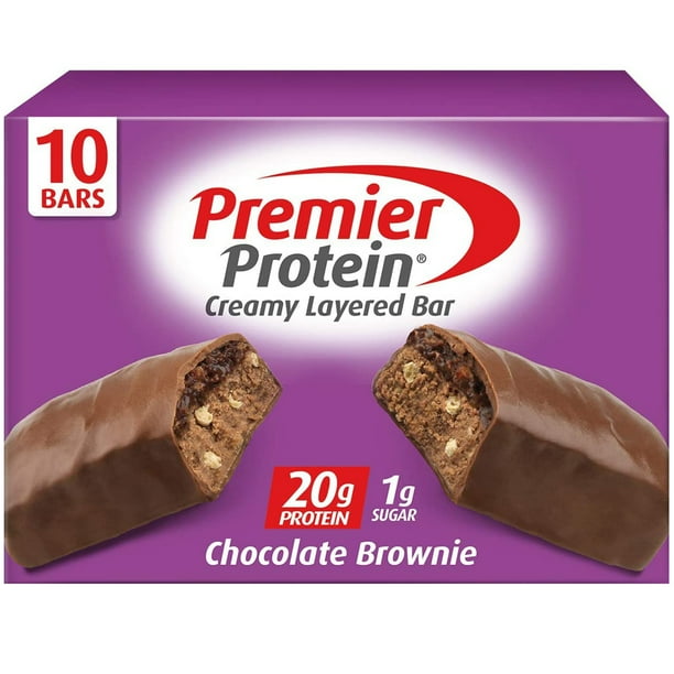 Premier Protein Protein Bar, Chocolate Brownie, 20g Protein, 2.08 Oz, 10 Ct