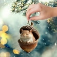 thumbnail image 5 of Seyotauo Forest Christmas Ornaments 3.15 Inches Acrylic Handcrafted - Sleeping Squirrel Fox Owl Bunny Hedgehog in Nuts, Christmas Tree Festive Christmas Decor for Garlands Wreaths Tabletop Home Decor, 5 of 6