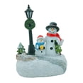 thumbnail image 2 of Centro de mesa de decoración navideña iluminada, artesanías, farola de resina brillante LED Muñeco de nieve, 2 of 9