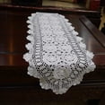 thumbnail image 1 of CHUANK Cotton Handmade Crochet Lace Table Runner Oval Doilies Dresser Scarf, 1 of 3
