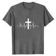 thumbnail image 2 of PNTUTB Men's Fashion Cross Printed Casual Loose Comfortable Crew Neck Pullover Short Sleeve Tops, 2 of 6