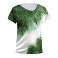 thumbnail image 1 of Gibobby Playera Corte clásico para MujerLas la moda del verano rematan la camiseta floja la impresión las mangas del cuello inclinado(B,G), 1 of 5
