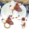 thumbnail image 2 of Fall Napkin Rings Set of 6 - Pumpkin Leaf Berry Thanksgiving Table Decor, Halloween Autumn Dinner Party Napkin Holders for Seasonal Table Settings, 2 of 5