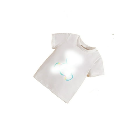 

Casual Cartoon Round Neck Tee Short Sleeve White Baby Tops (Baby s)