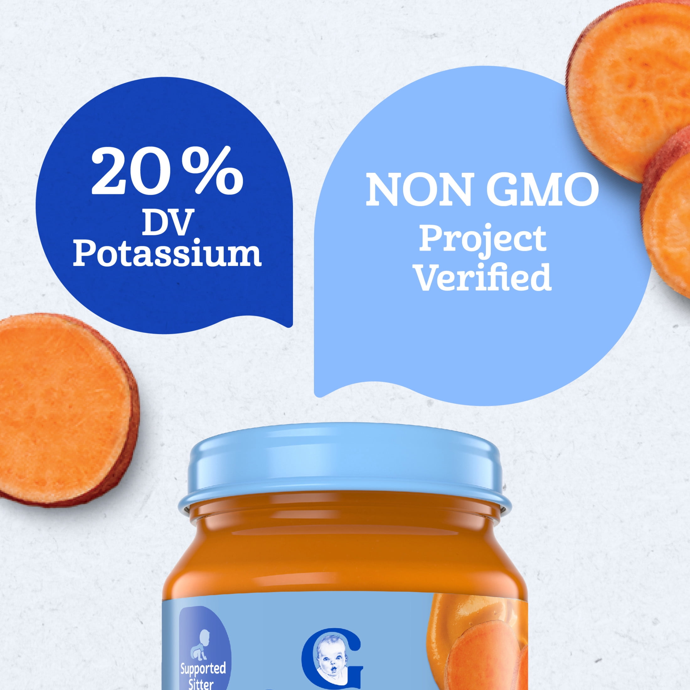 (3 pack) Gerber 1st Foods Natural for Baby Baby Food, Sweet Potato, 4 oz Jar