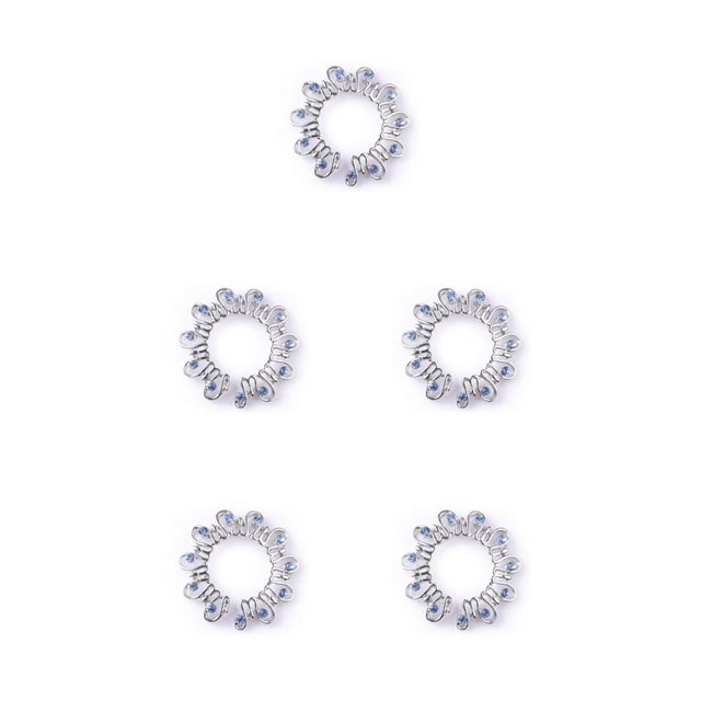 Wisewang Nipples Rings Fashionable Trendy Comfortable Convenient Durable Sturdy Decorative Jewelry Pedant Jewelries for Dressing Silvering Light Blue 5Set