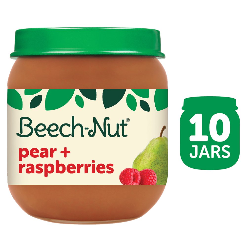 (10 Pack) BeechNut Stage 2, Pear &amp; Raspberries Baby Food
