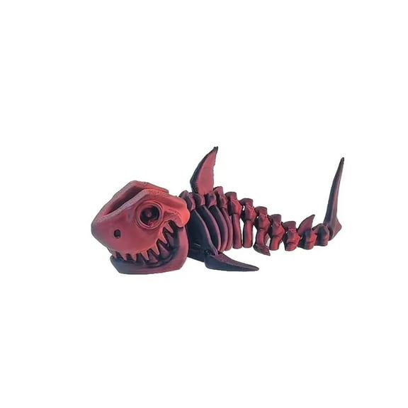 1pc 3D Printed Articulated Shark Skeleton Ornament, Ideal For Halloween, Easter, Christmas Gifts For Enthusiasts And Collectors
