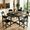 Black, variant on Gasee 7 Piece Dining Table Set,Modern Round Kitchen Table and 6 Chairs,Dining Set for Dining Room,Small Space and Breakfast Nook