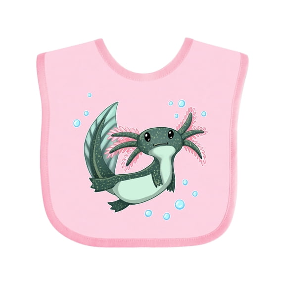 Inktastic Cute Axolotl Swimming with Bubbles Boys or Girls Baby Bib