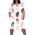 thumbnail image 1 of Vestido Corto de Verano Moda Grande Impresión de Manga Corta Cuello en V Bolsillo Mini Vestido para Casual Y Diario, 1 of 4