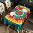 thumbnail image 2 of Rainbow Tie Dye Mandala Pattern Rectangle Tablecloth 60"x102",Waterproof Polyester Rectangle Table Cloth, Wipeable Spillproof Polyester Tablecloth for Dining, Camping, Indoor and Outdoor, 2 of 6