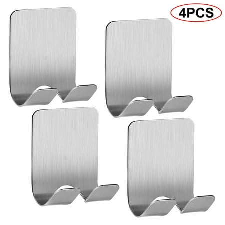 

4X Holder Shaving Brush Bracket Wall Adhesive Shower Stainless Steel Hooks