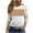Khaki, variant on Three Quarter Sleeves Tops for Women on Women's Striped Printed T-Shirt 3/4 Sleeve Blouse Round Neck Casual Top