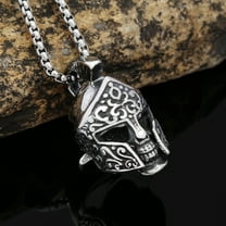 Titanium Steel Pendant Warrior Helmet Necklace