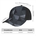 thumbnail image 2 of Curved Design Along The Top Of The Baseball Cap Reinforced Adjustable Breasted Four Seasons Available Dark Gray Geometric Patterns_1 (1), 2 of 8