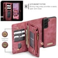 thumbnail image 4 of TECH CIRCLE Samsung Galaxy S22 Case,Galaxy S22 Wallet Case with Card Holder Kickstand Zipper Pocket Lanyard Strap Wristlet PU Leather Flip Case Wallet for Galaxy S22 6.1 inch,Red, 4 of 11