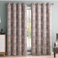 thumbnail image 4 of THD France Paisley Print Damask Energy Efficient Room Darkening Grommet Window Curtain Panels - Pair, 4 of 5