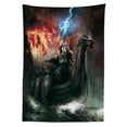 thumbnail image 2 of Dragon Outdoor Tablecloth, Imaginary Wrath of Religious Figure Vikings Royal Boat with Dragon Head Storm Rays, Decorative Washable Fabric Picnic Tablecloth, 58 X 120 Inches, Multicolor, by Ambesonne, 2 of 2
