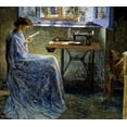 thumbnail image 2 of Boccioni, Umberto 13x12 White Modern Wood Framed Museum Art Print Titled - The Romance of One Seamstress, 2 of 4