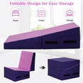 thumbnail image 6 of Dkeli Folding Incline Mat Gymnastics Mat for Kids Adults, 48 x 24" Incline Tumbling Mats w/Non-Slip Surface& Handles,Indoor/Outdoor Folding Cheese Wedge Mat for Home, Pink, 6 of 8