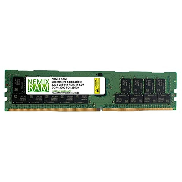 Supermicro Compatible MEM-DR432LC-ER32 32 Go DDR4-3200 Pcs4-25600 Module de Mise à Niveau de Mémoire RDIMM par NEMIX RAM