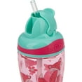 thumbnail image 2 of Nuby Thirsty Kids No-Spill Flip-it Printed Boost Cup with Thin Soft Straw - 12oz, 18+ Months, 1 Pack Flower Fox Pink, 2 of 2