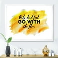 thumbnail image 3 of Designart 'Only Dead Fish Go With The Flow On Yellow Strokes' Modern Framed Art Print, 3 of 4