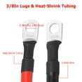 1Pair Car Inverter Copper Wire Cable 2Awg Gauge Copper Battery Cable with 3/8In Lugs Motorcycle Automotive RV Solar ATV,4ft