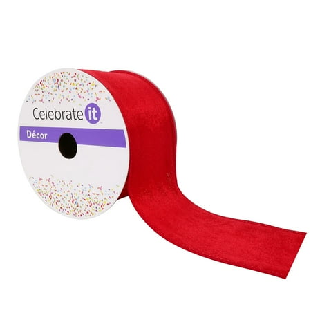 UPC: 0191518420241 | 2.5 Red Velvet Wired Ribbon by Celebrate It™