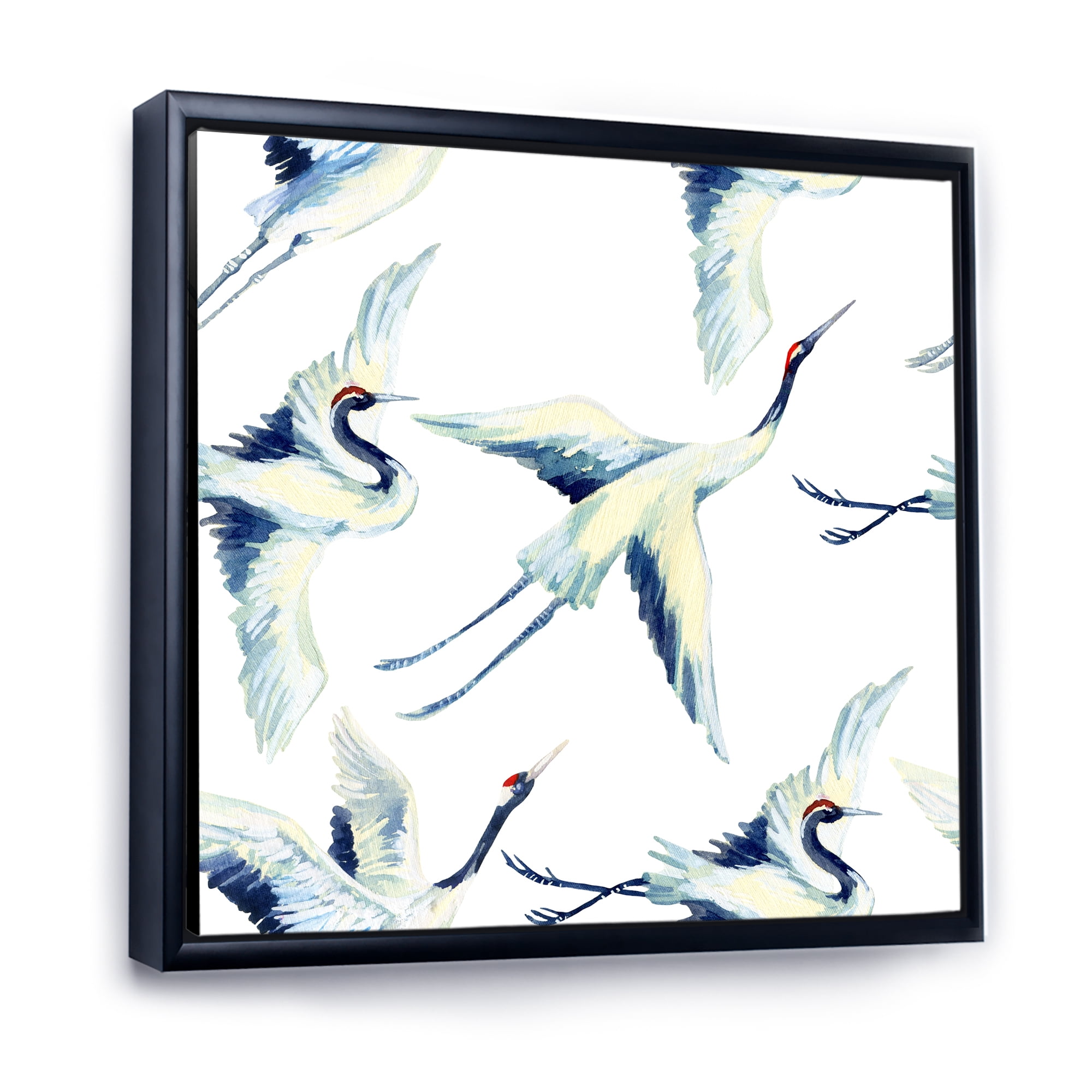 Designart 'Asian Crane Bird Impression I' Traditional Framed Canvas Wall Art Print