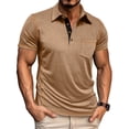 thumbnail image 2 of TAGOLD Mens Summer Short Sleeve Turndown collar Blouse & Shirt Solid Color Button Casual Top, 2 of 5