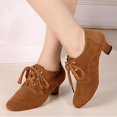 thumbnail image 4 of XIHAHA, zapatos de baile de terciopelo de salón a la moda para mujer, zapatos de baile de rendimiento con cordones, zapatos de baile de Tango, zapatos de práctica latina, 4 of 5