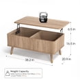 thumbnail image 6 of JOINICE Lift Top Coffee Table with Storage,Small Rectangle Center Table for Living Room,Oak, 6 of 7