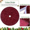 thumbnail image 4 of Falda para árbol de Navidad FUHSY con lentejuelas y terciopelo burdeos, 90 cm, 4 of 7