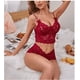 thumbnail image 4 of Conjunto de lencería sexy de encaje floral transparente, ropa de dormir de cintura alta, sujetador y bragas, 4 of 5
