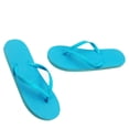 thumbnail image 2 of Sandalias planas Qarigey para mujer con punta abierta antideslizantes verano piscina playa color azul cielo, 2 of 6