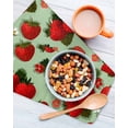 thumbnail image 3 of Sage Green Strawberry Kitchen Dish Towels for Drying Dishes Set of 3, Spring Floral Watercolor Summer Botanical Waffle Weave Microfiber Hand Tea Bathroom Towels Quick Dry & Absorbent Towel 12x12, 3 of 7