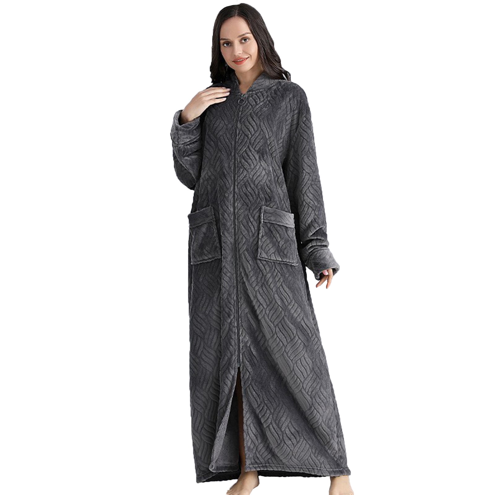 Winter Clearance Sale! pstuiky long Robe, Women Flannel Gown and Fleece  Extra Thick Nightgown Pajamas Bathrobe Plus Size Loose Home Wear Long  Cardigan with Pockets Leisure Pink #1 M - Walmart.com