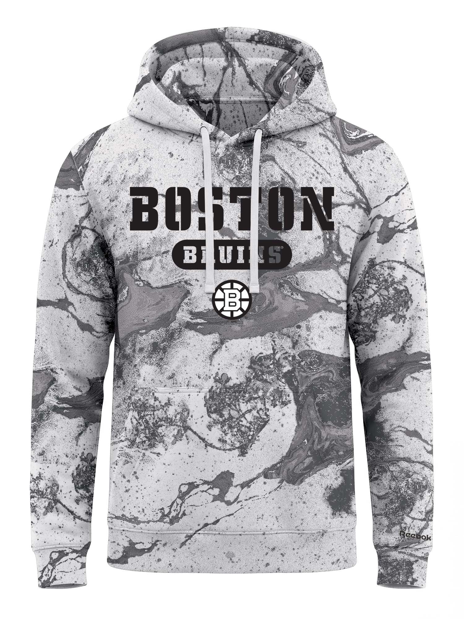 Boston Bruins Reebok Mens All Over Print Hooded Sweatshirt