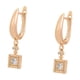 thumbnail image 1 of Aretes Colgantes Vintage con Swarovski Cuadrado Oro 18K Lam dorado Unitalla, 1 of 7