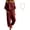 Burgundy, variant on Off-Shoulder Tie Waist Cinched Waist Jumpsuit, Cinched Tie Waist with Pockets, Spring Summer Jumpsuit