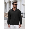 thumbnail image 2 of COOFANDY Long Sleeve Polo Shirts for Men Knit Polo Sweater Lightweight Ribbed Pullover Sweater for Men Casual Collared Shirts for Daily Life, Business and Sports in Autumn and Winter, 2 of 7