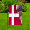 thumbnail image 4 of Flag Waving American Flag Danish Denmark U.S.A Friendship Patriotic Proud Garden Flag, Double-Sided Decorative Outdoor Flag, Patriotic Polyester Yard Flag 12 x 18 in, 4 of 5
